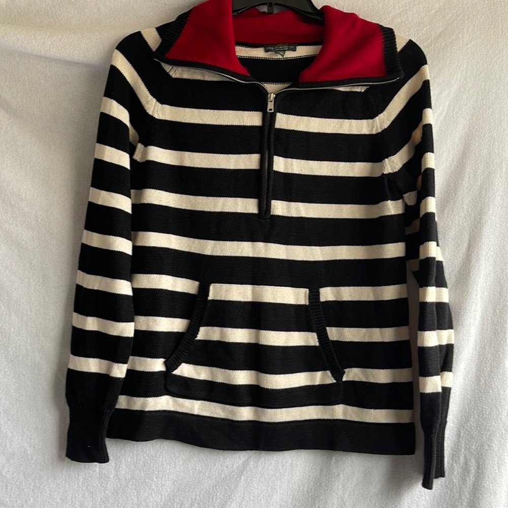 Ralph Lauren Jeans company white and black long sleeve sweater.